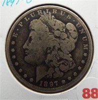 1897-O Morgan silver dollar.