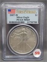 2007-W American silver Eagle. First Strike.