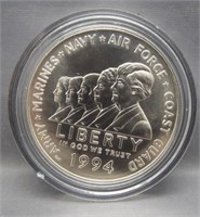 1994 Women in the Military BU silver dollar.