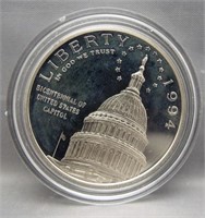 1994 Capitol proof silver dollar.