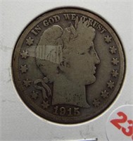 1915-S Barber half dollar.