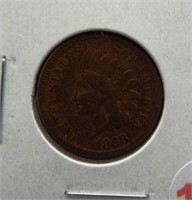 1868 Indian head cent. Good, Key date.