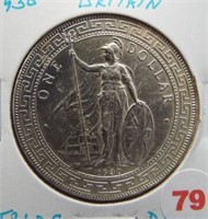 1930 Great Britain silver trade dollar.