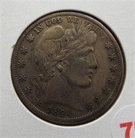 1894-O Barber half dollar. VF. "Liberty" is full.