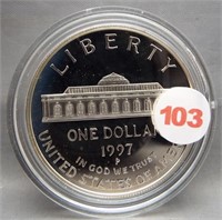 1997 Proof Botanic Garden silver dollar.
