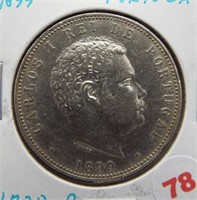 1899 Portugal 1000 silver Reis.