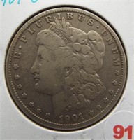 1901-O Morgan silver dollar.