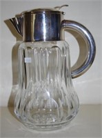 Large cut crystal and silver plate water jug