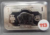 .999 1 oz. silver bar American Buffalo.