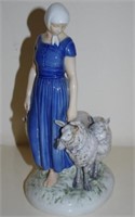 Royal Copenhagen figure of girl and lambs