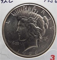 1926 Peace silver dollar. MS64 Blast white,