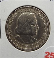1893 Columbian half dollar. AU.
