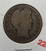 1908-S Barber half dollar.