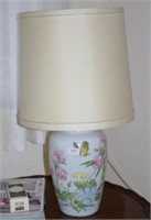 German Floral porcelain table lamp