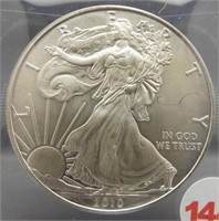 2010 Pristine White American silver Eagle. GEM.
