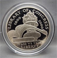 2000 Library of Congress proof silver dollar.