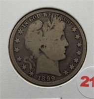 1899 Barber half dollar.