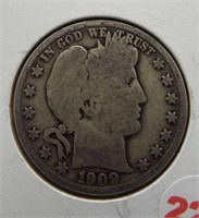 1909 Barber half dollar.