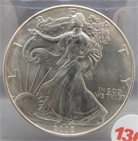2002 Pristine White American silver Eagle. GEM.