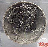 1991 Pristine White American silver Eagle. GEM.