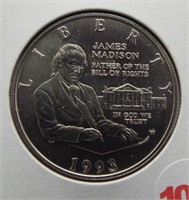1993 James Madison Bill of Rights silver half