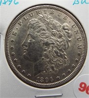 1896 Morgan silver dollar. BU.