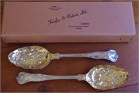 Pair or Fairfax & Roberts Queen pattern silver