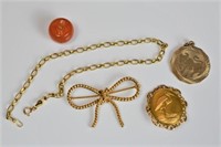 LOT OF YELLOW GOLD JEWELLERY