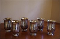 Set of six Indian 800 silver beakers