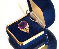 Amethyst Oval Filigree Ring