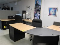 (6) Modular Workstations w/ File Cabinets &