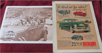 Red Rock Outlaw poster & Mercury 1950 car poster