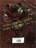 Ruby candy dish heart stem