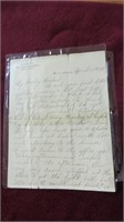 LETTER ON OFFICE OF U.S. MARSHAL 1898 CO.