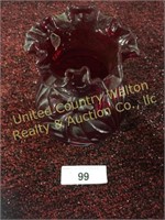 Fenton Bow-tie 7" ruby vase