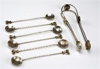 OTTOMAN COIN MOUNTED SPOONS AND TONGS