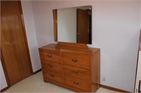 Elm dresser with mirror