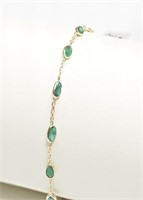 14K Yellow Gold Emerald Bracelet