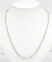 14K Yellow Gold Emerald Bead Necklace
