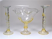 THREE PIECE MURANO GLASS GARNIATURE
