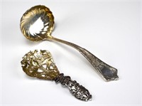 TWO AMERICAN SILVER SERVING SPOONS