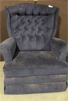 Navy blue corduroy recliner