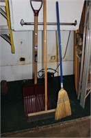 Brooms & snow shovel