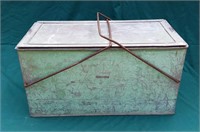 Early tin cooler with folding handles