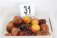 Box of Wooden Fruit
