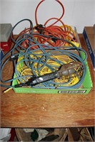 Lot of electrical cords; trouble light