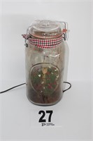 12" Lighted Mason Jar Decor