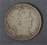 1910-S Barber Silver Half Dollar