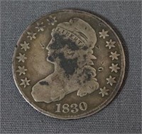 1830 Caped Bust Silver Half Dollar