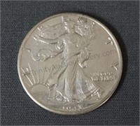 1943-S Walking Liberty AU Silver Half Dollar